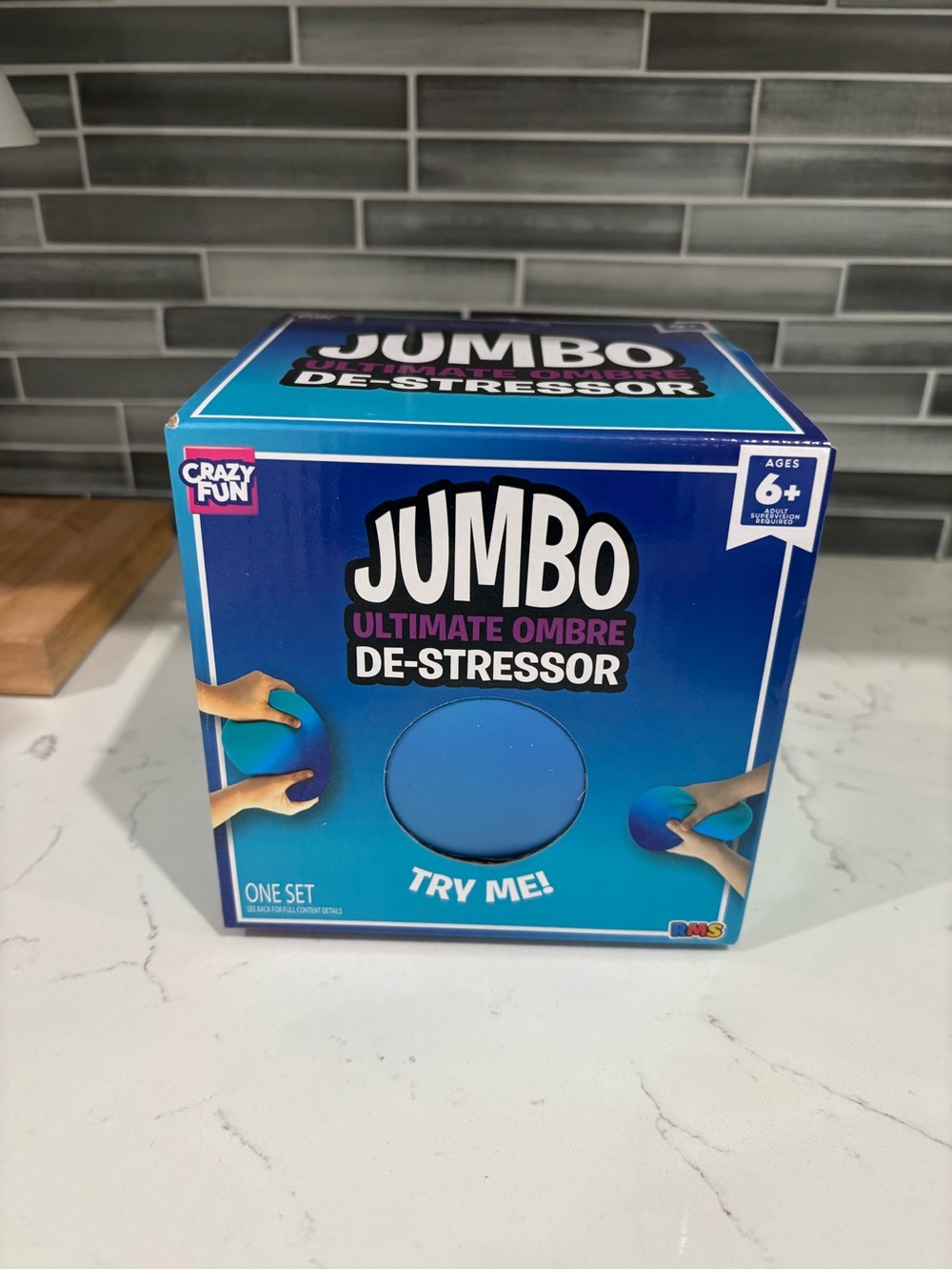 Jumbo Blue Ombre De-Stressor - Large Kids Stress Ball